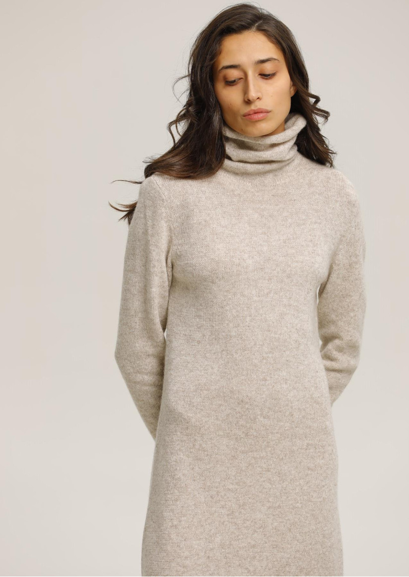 ATON(エイトンNATURAL DYE WOOL MOCKNECK DRESS ATON】 NATURAL DYE